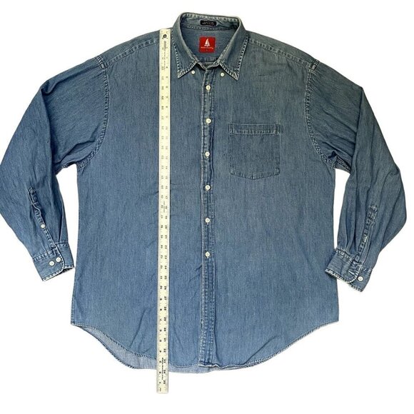 Norsports | 90s Button Down Denim Long Sleeve Shirt | Size: Large - Picture 5 of 7